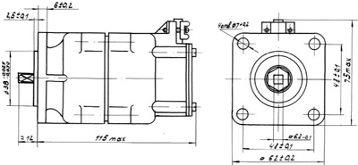 Рис.1. Габаритные размеры датчика Д-5